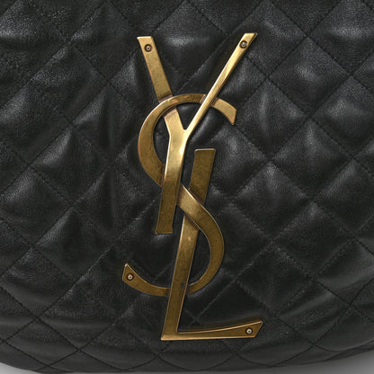 Saint Laurent Lambskin Quilted Maxi Icare Shopping Tote Black 12 of 14