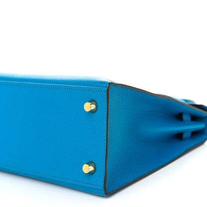 Hermes Chevre Mysore Kelly Sellier 25 Bleu Zanzibar 10 of 12