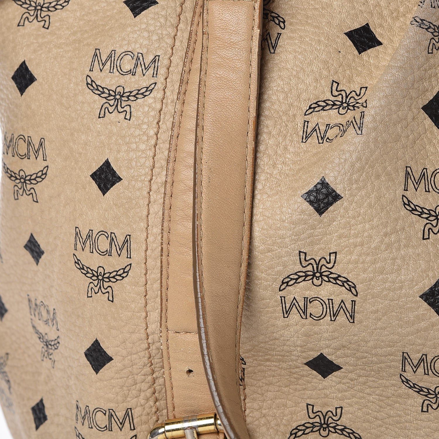 MCM Visetos Medium Essentials Shopper Tote Beige 16 of 28