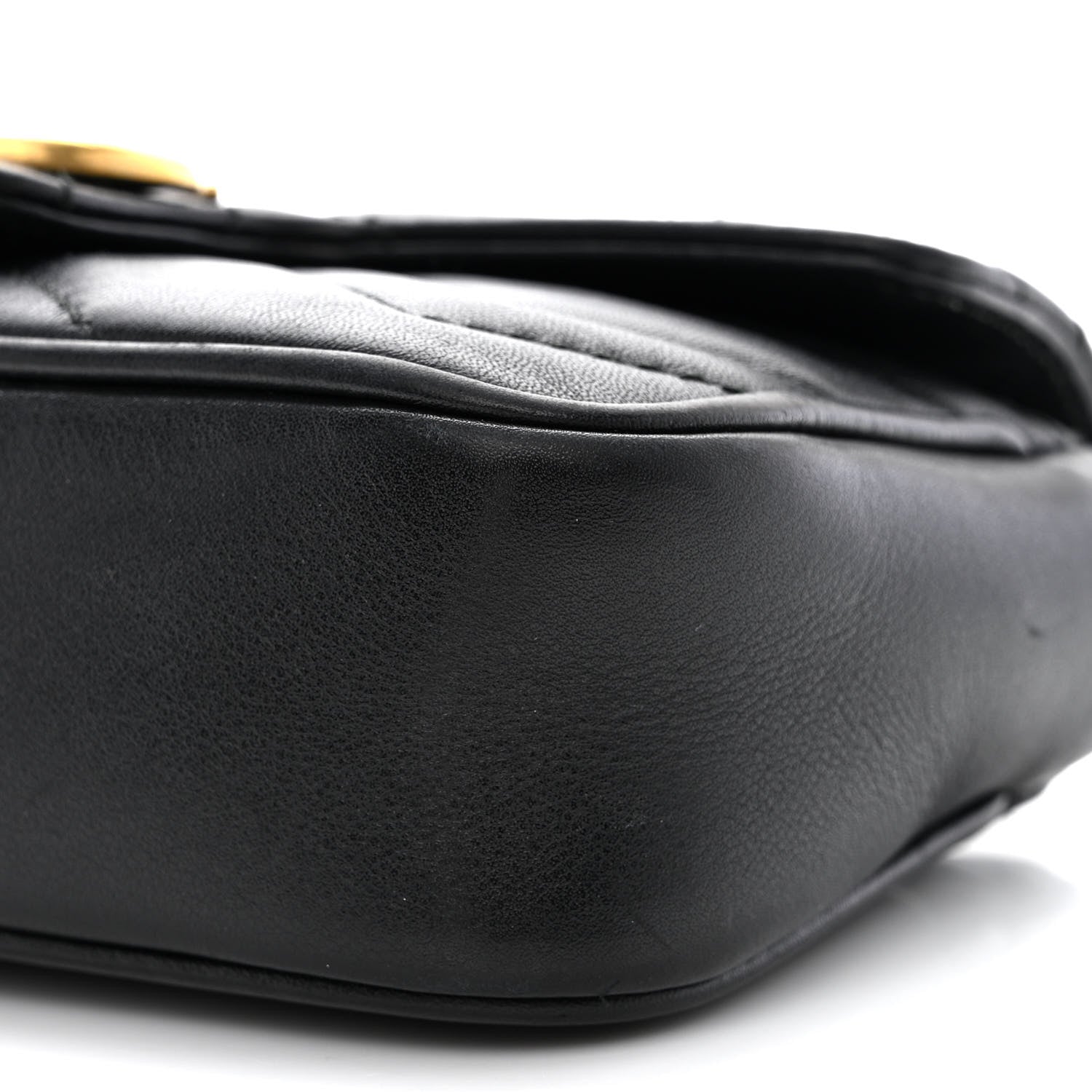 Gucci Calfskin Matelasse Super Mini GG Marmont Shoulder Bag Black 10 of 10