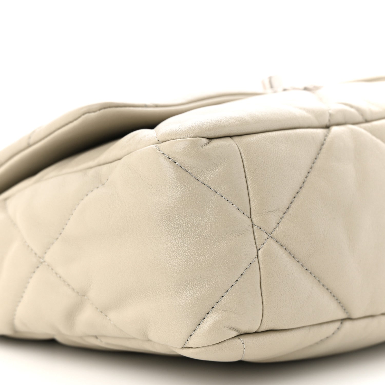 Chanel Lambskin Quilted Large Chanel 19 Flap Light Grey 9 of 12