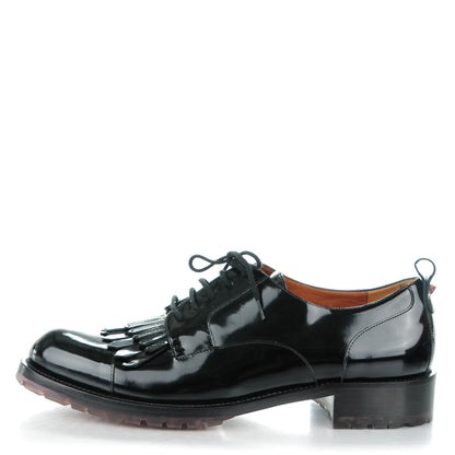 Valentino Garavani Patent Lace Up Oxfords 41 Black 1 of 8