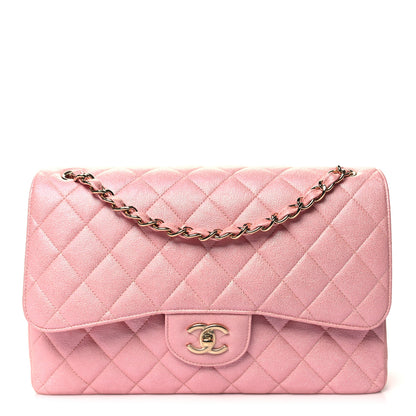 Chanel Iridescent Caviar Quilted Jumbo Double Flap Rose Pink 1 of 11