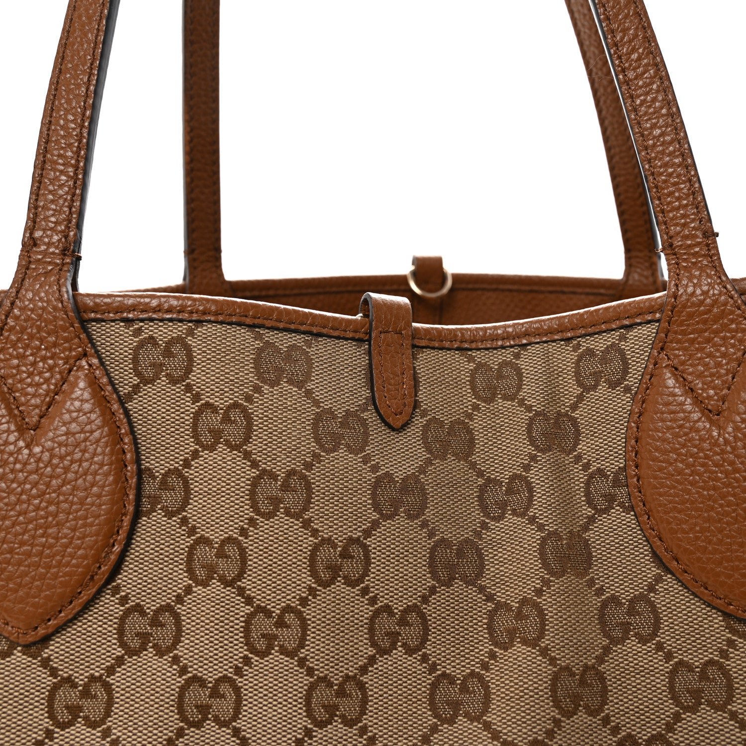 Gucci Grained Calfskin Monogram Large Totissima Reversible Tote Brown 8 of 11