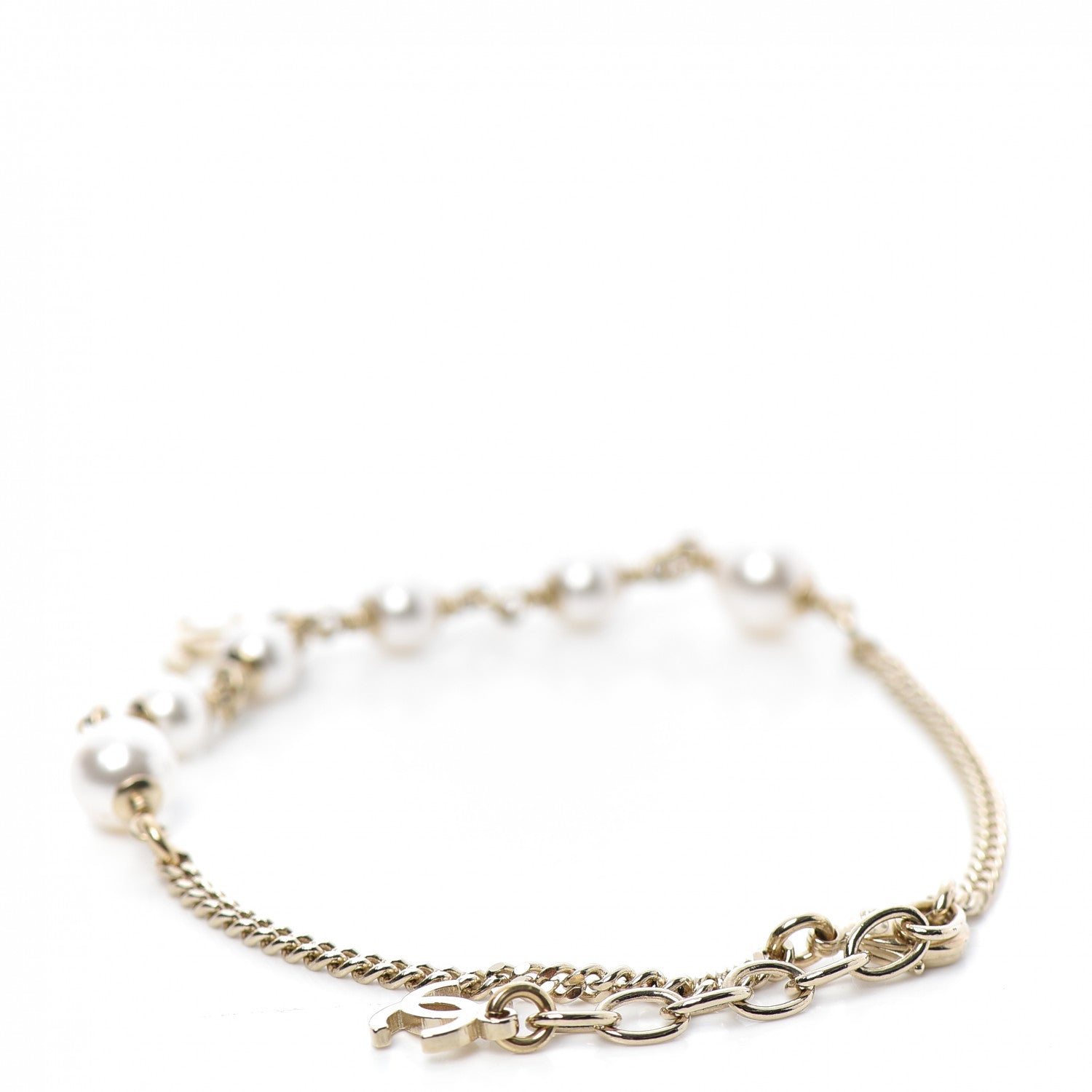 Chanel Pearl CC Chain Anklet Gold Pearly White 2 of 3
