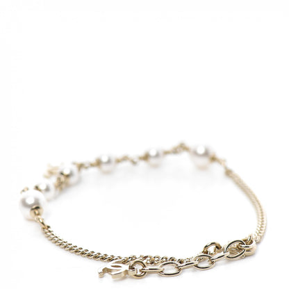 Chanel Pearl CC Chain Anklet Gold Pearly White 2 of 3