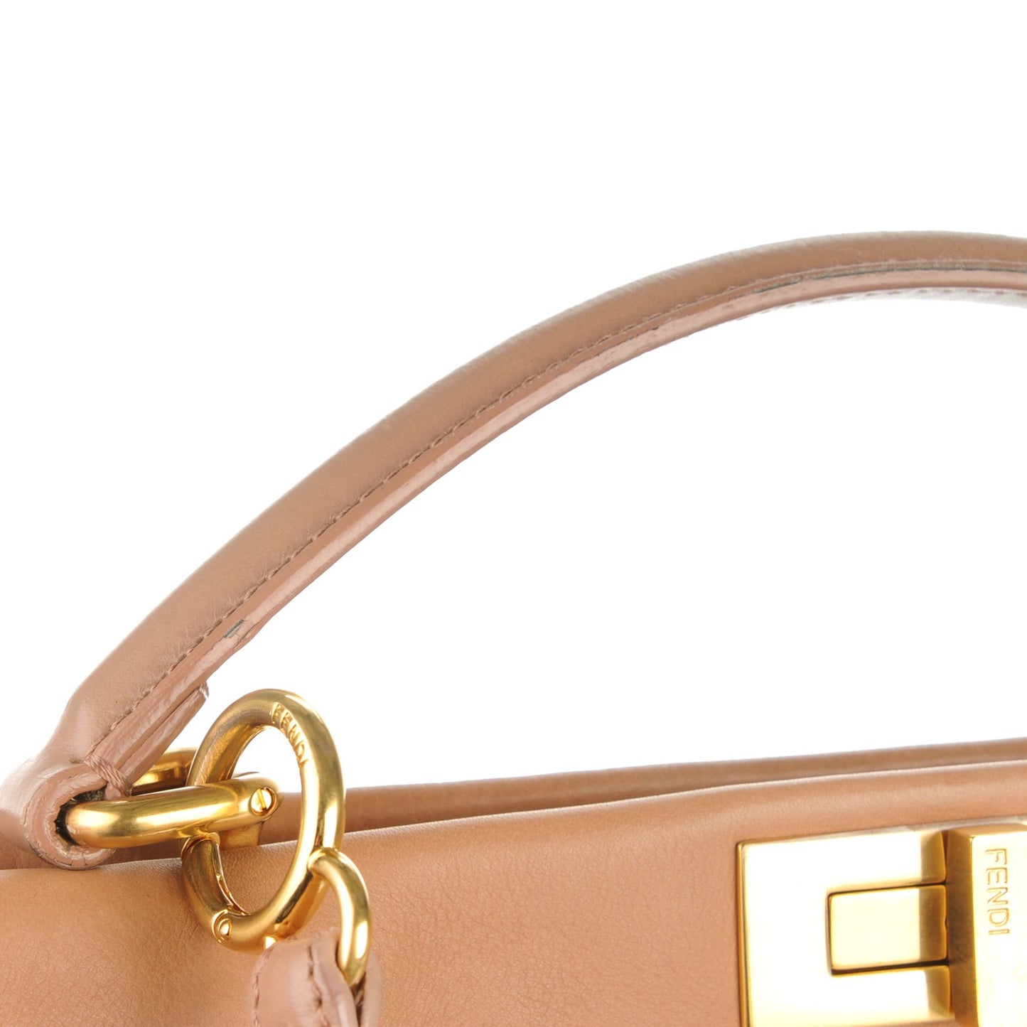 Vitello Saddle Large Peekaboo Iconic Satchel Beige