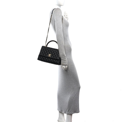 Chanel Caviar Lizard Quilted Small Coco Handle Flap Black 2 of 11