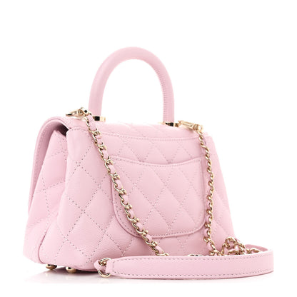 Chanel Caviar Quilted Extra Mini Coco Handle Flap Light Pink 3 of 11