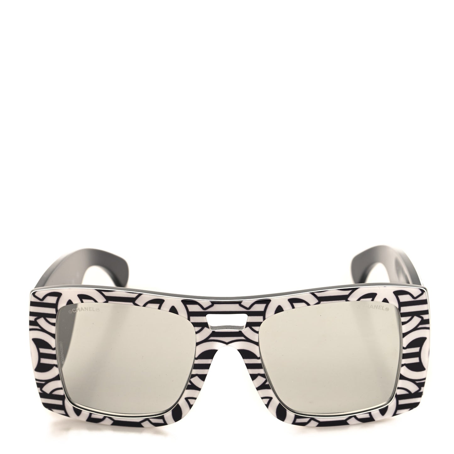 Acetate CC Logo Square Sunglasses 71628 Black White