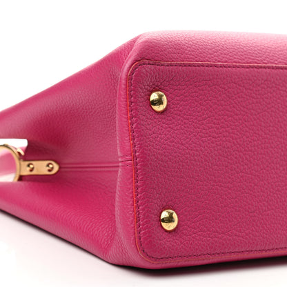 Louis Vuitton Taurillon Capucines MM Hibiscus Flamingo 8 of 12