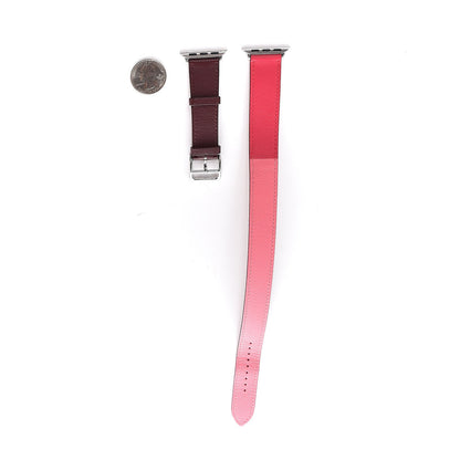 Hermes Swift 40mm Apple Watch Double Tour Band Bordeaux Rose Extreme Rose Azalee 2 of 5