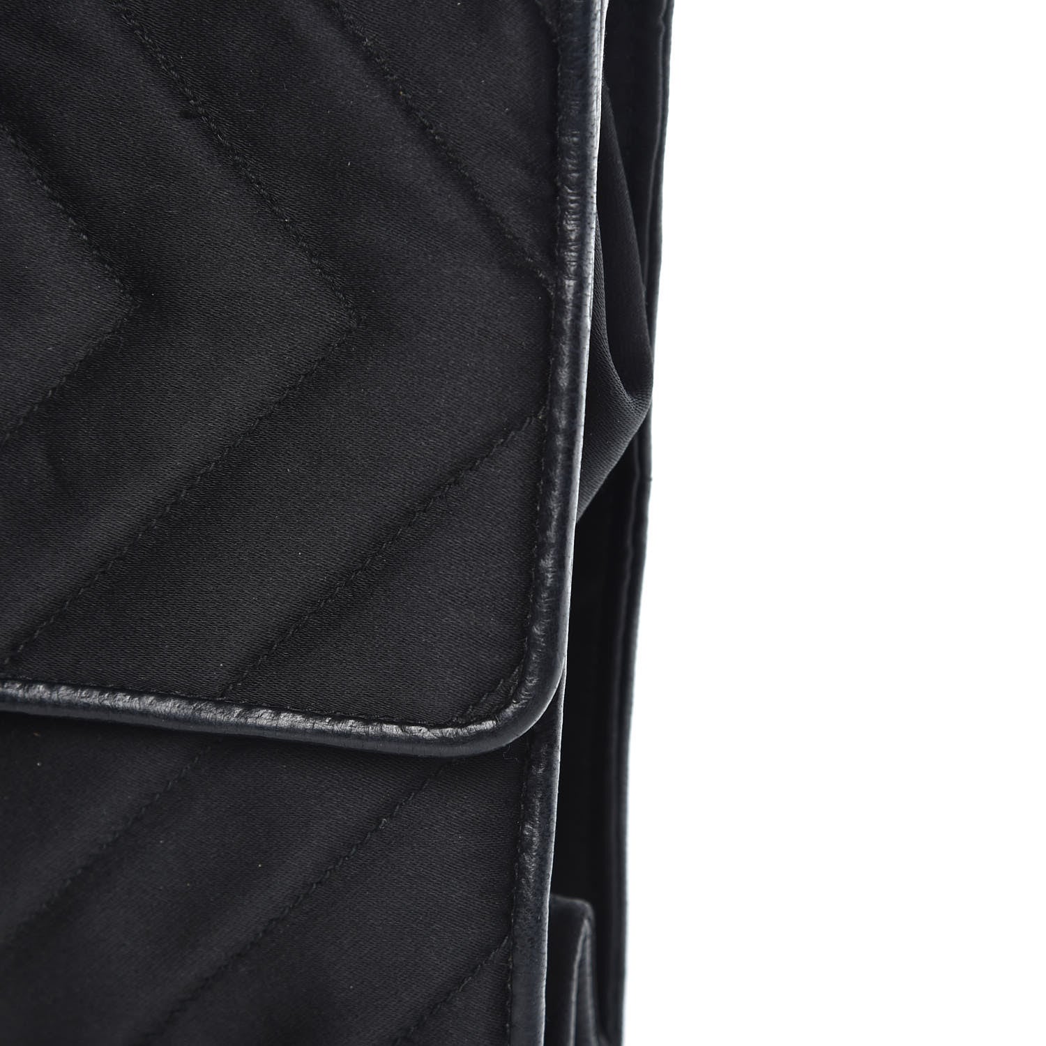 Chanel Satin Chevron Quilted Pearl Mini Square Flap Black 13 of 16