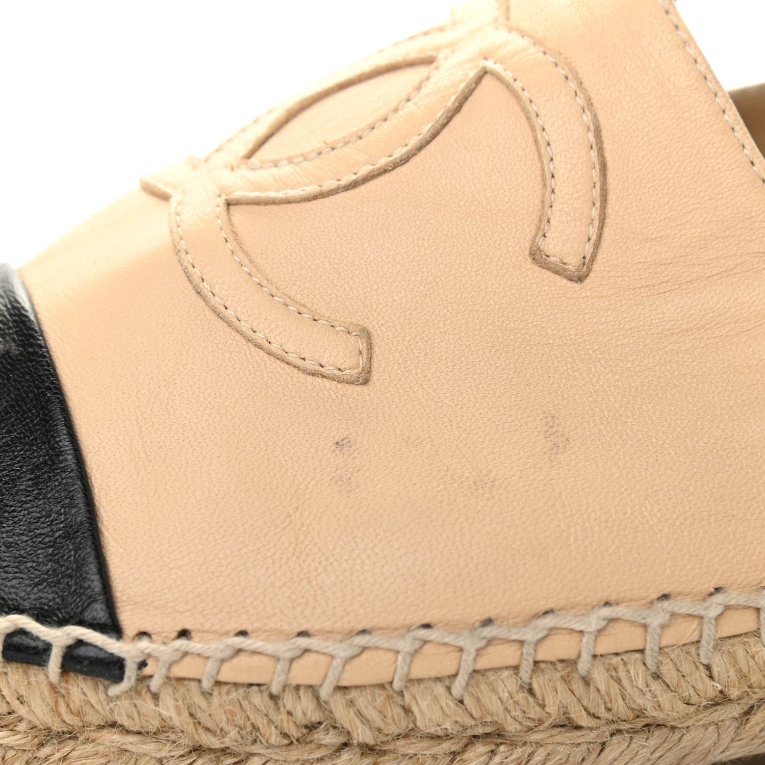 Chanel Lambskin CC Espadrilles 39 Beige Black 16 of 28