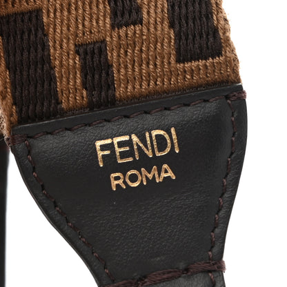 Fendi Ribbon Vitello Century FF 1974 Flat Studded Strap You Fango Marrone Ebano 3 of 4