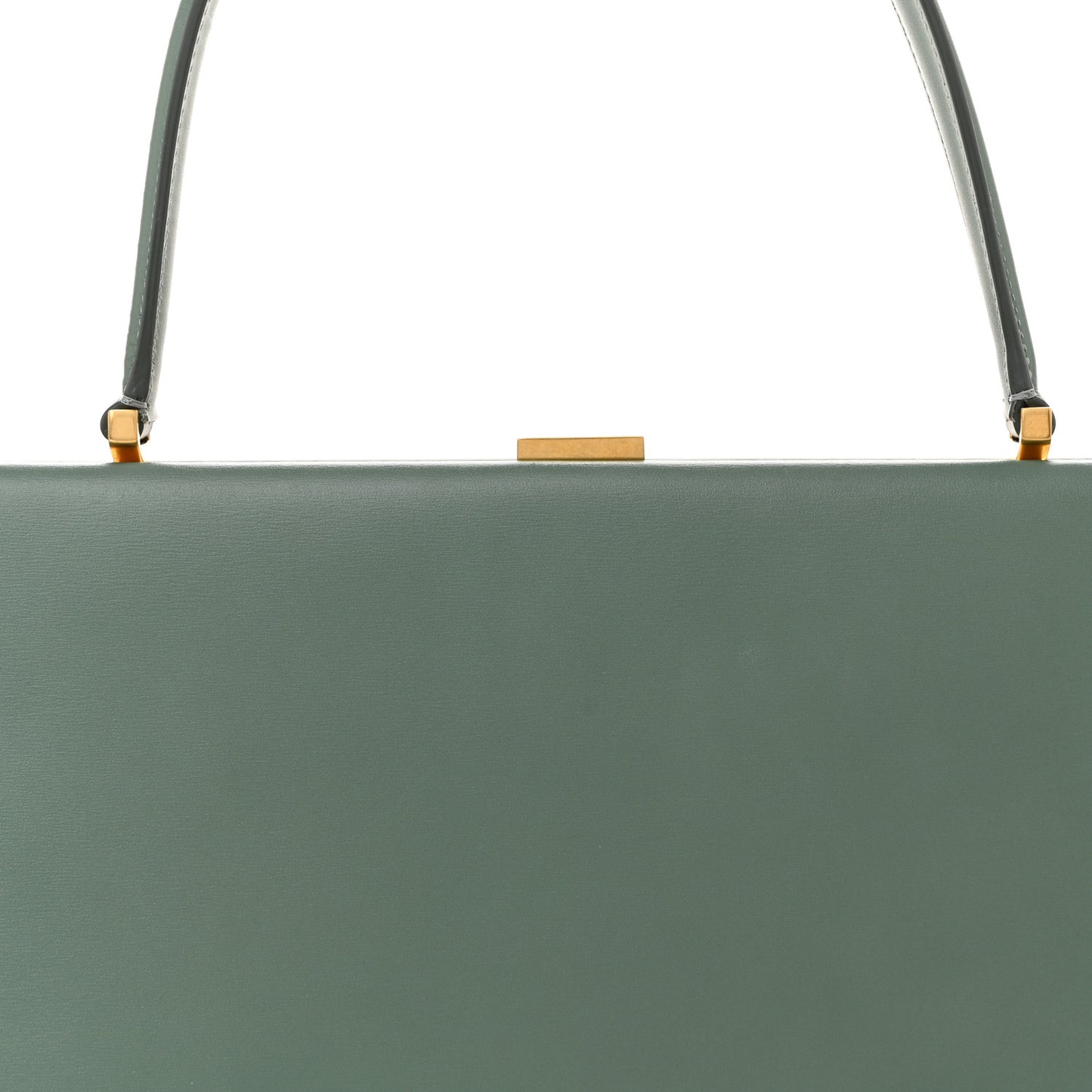 Box Calfskin Medium Clasp Bag Light Green