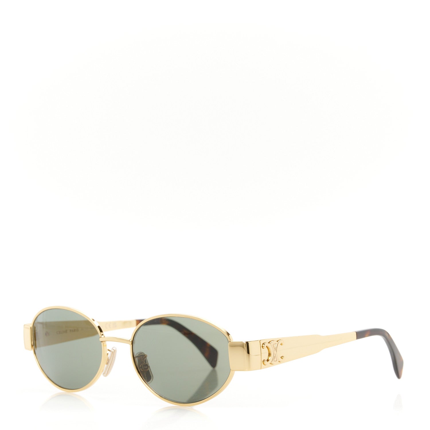 Celine Metal Triomphe 01 Sunglasses CL40235U Gold Green 1 of 8