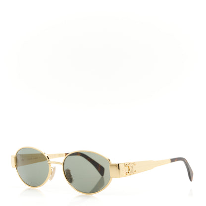 Celine Metal Triomphe 01 Sunglasses CL40235U Gold Green 1 of 8