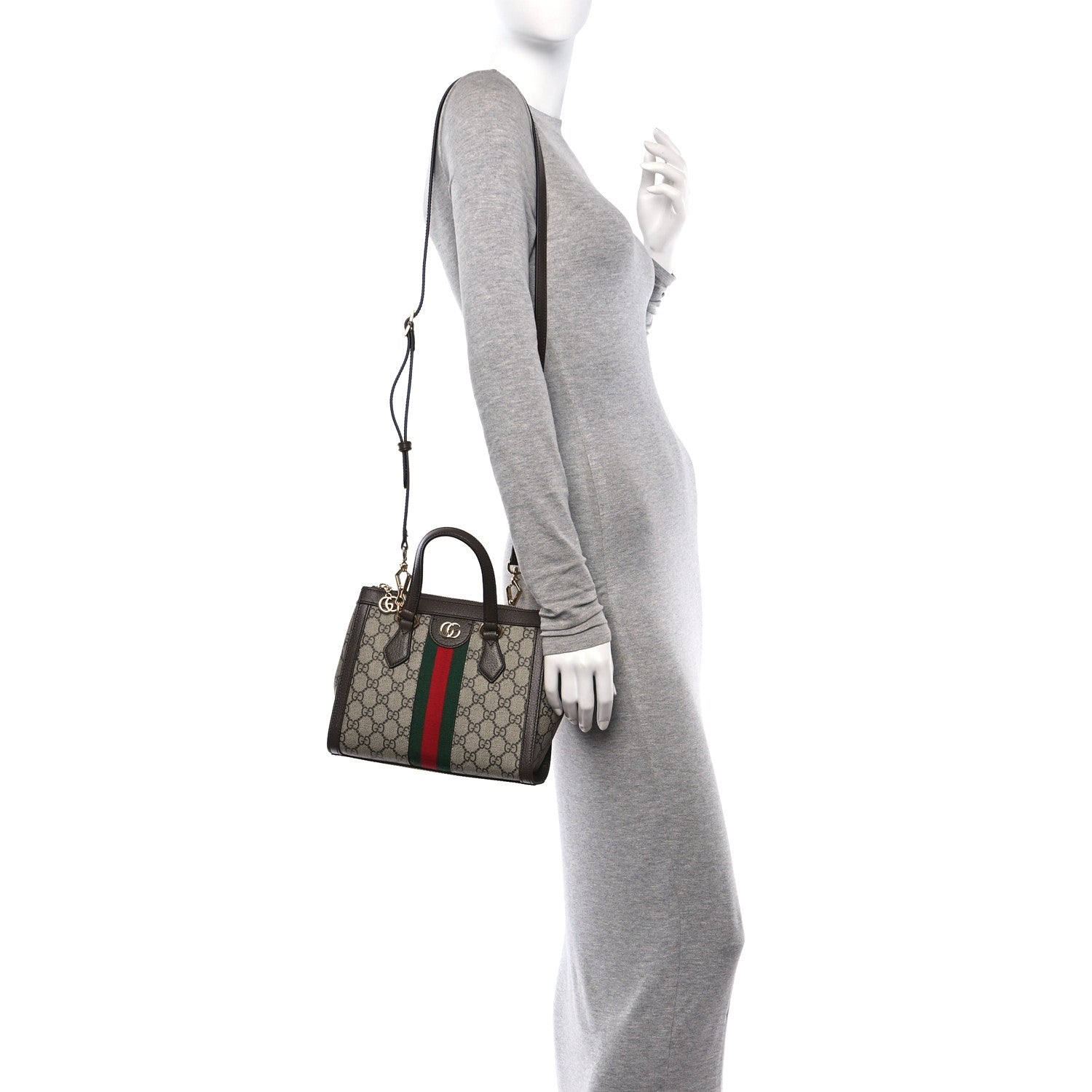 Gucci GG Supreme Monogram Small Ophidia Tote Bag Brown 3 of 11