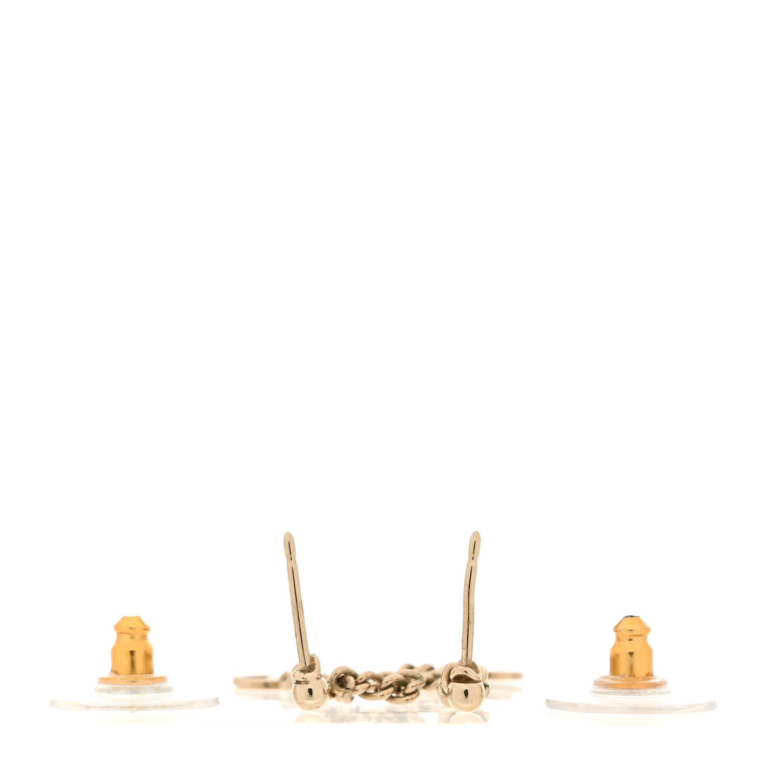 Chanel CC Long Drop Earrings Gold 3 of 3