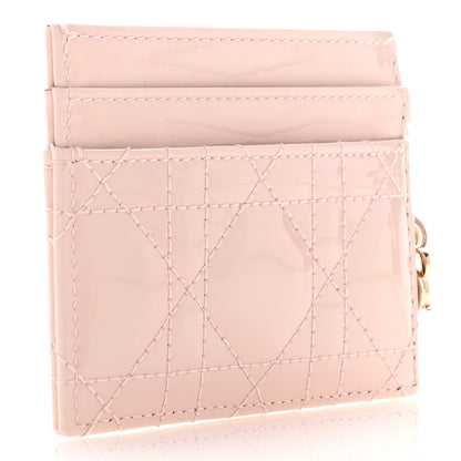 Christian Dior Patent Cannage Lady Dior Card Holder Powder Pink 3 of 9