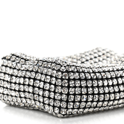 Alexander Wang Mesh Crystal Rhinestone Mini Heiress Pouch Black Silver 9 of 10