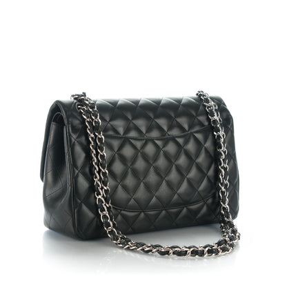 Chanel Lambskin Quilted Jumbo Double Flap Black 4 of 8