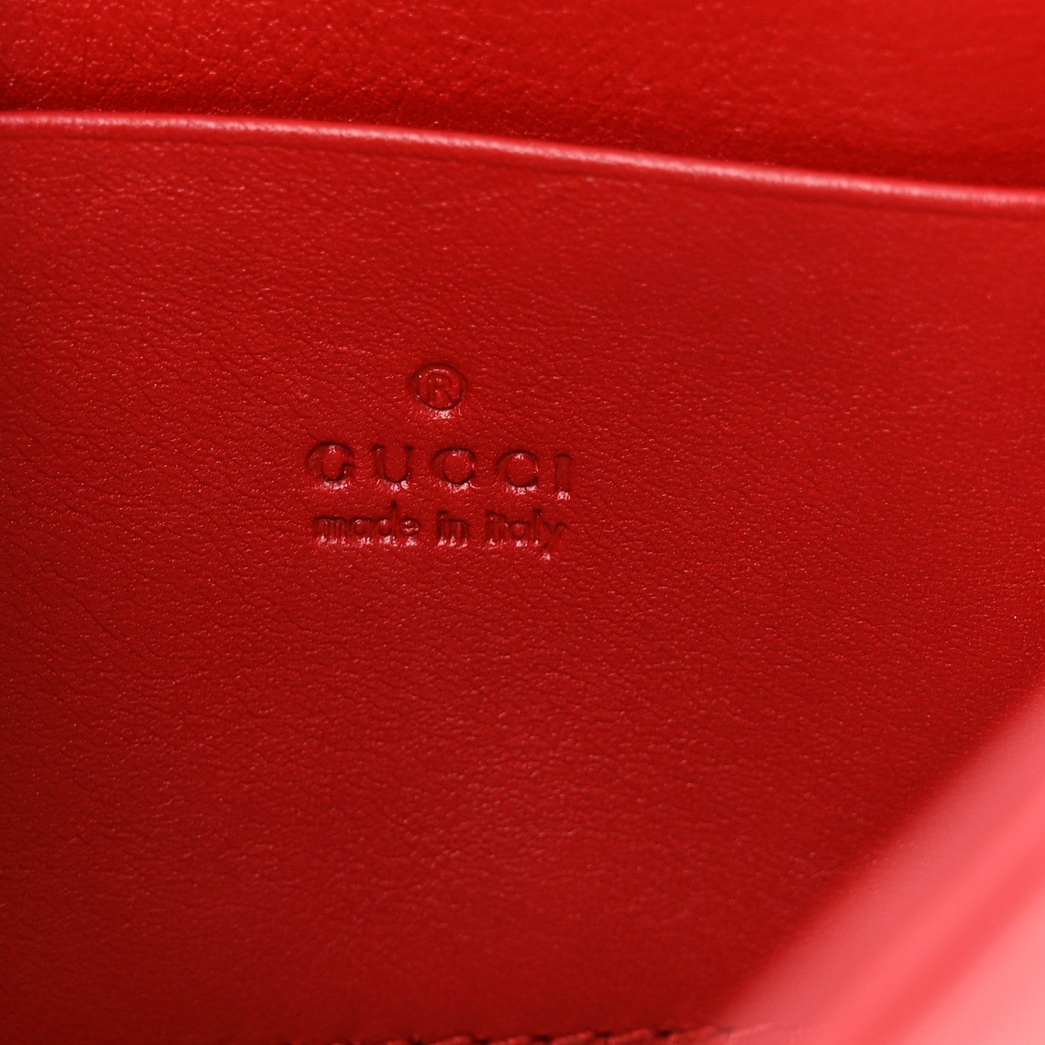 Gucci Calfskin Matelasse Mini GG Marmont Chain Wallet Hibiscus Red 6 of 12