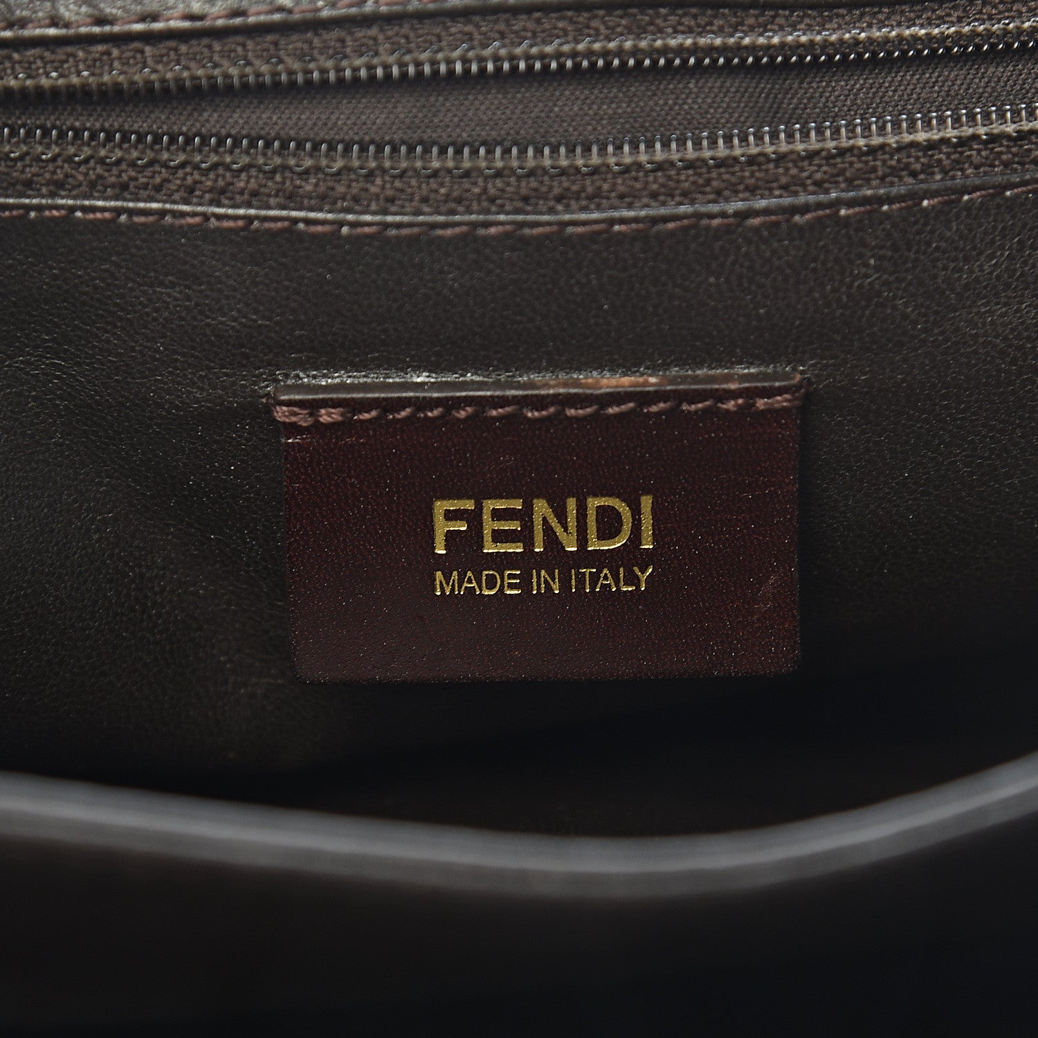 Fendi Vitello Classico No.1 Satchel Dark Brown 5 of 9