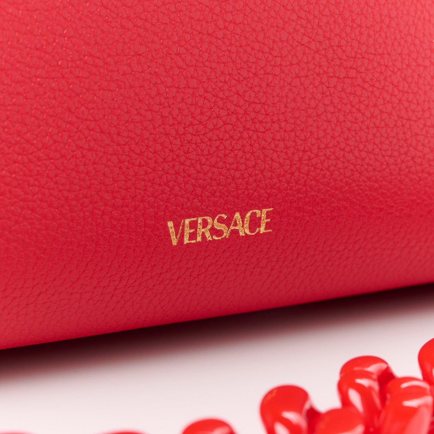 Versace Calfskin Medium La Medusa Top Handle Handbag Red 8 of 11