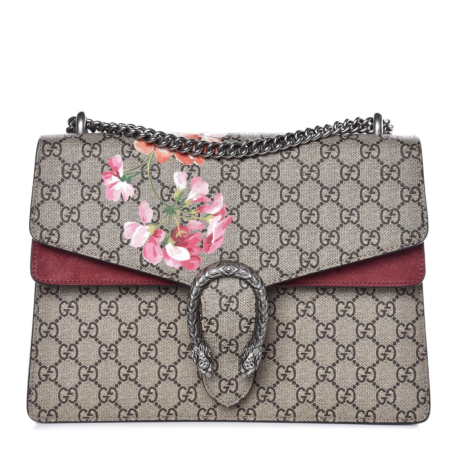 GG Supreme Monogram Blooms Medium Dionysus Shoulder Bag Beige Multicolor Dry Rose