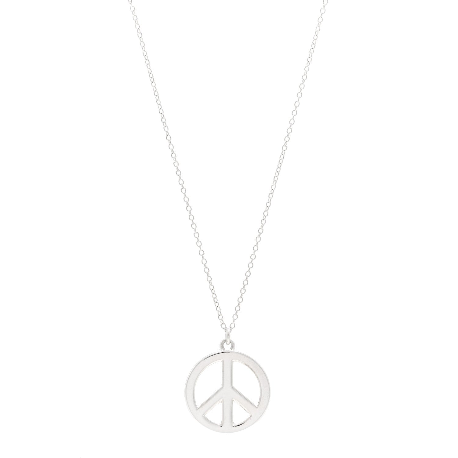 Tiffany Sterling Silver Peace Pendant Necklace 1 of 4