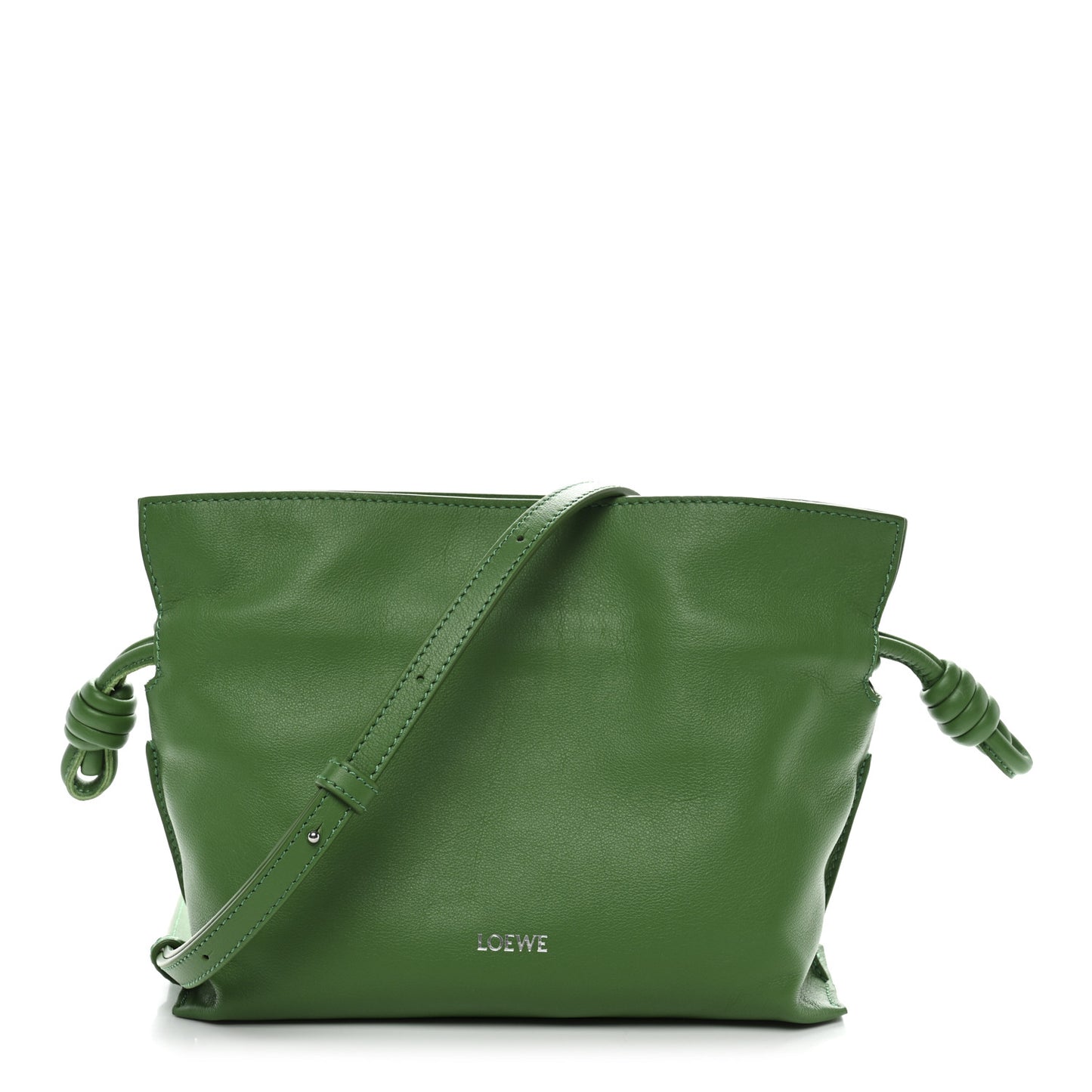 x SUNA FUJITA Nappa Bunny Mini Flamenco Knot Clutch Tropical Green