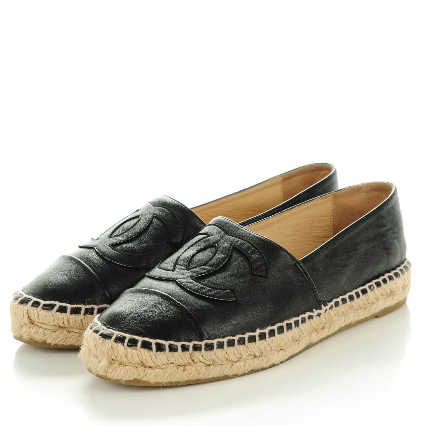 Lambskin CC Espadrilles 37 Black