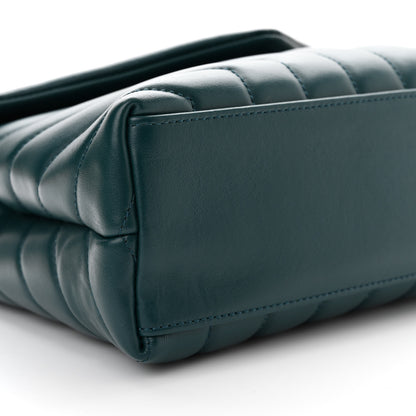 Saint Laurent Calfskin Y Quilted Monogram Small Loulou Chain Satchel Sea Turquoise 9 of 13