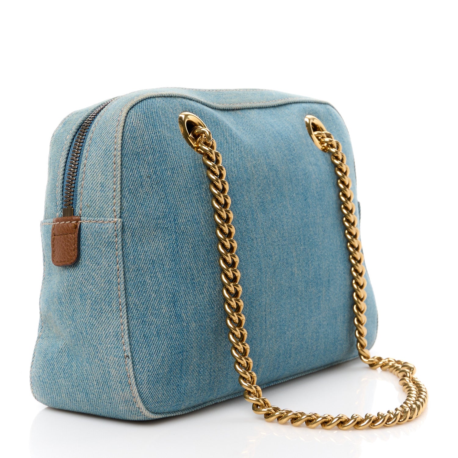 Gucci Denim Small Soho Bowler Blue 3 of 16