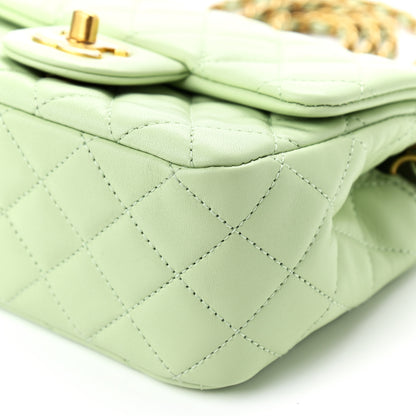 Chanel Lambskin Quilted Mini Pearl Crush Flap Light Green 9 of 9