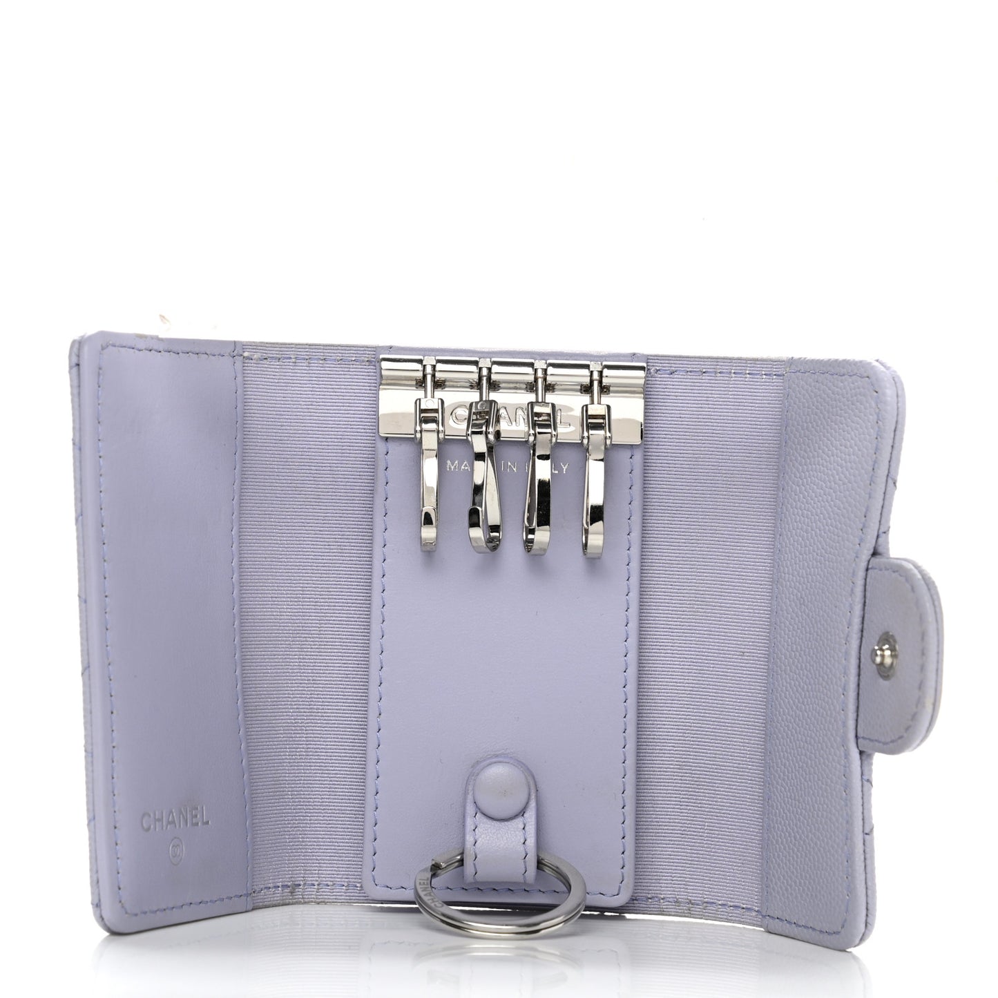 Caviar Quilted Classic 4 Key Holder Wallet Light Purple