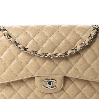 Chanel Caviar Quilted Jumbo Double Flap Beige 11 of 11