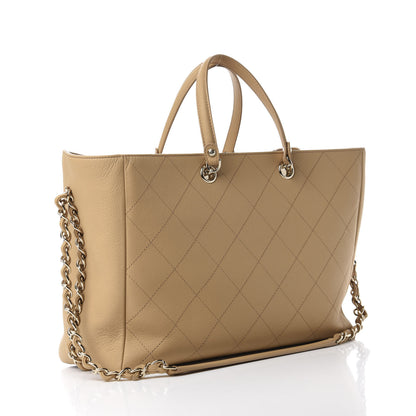 Chanel Bullskin Stitched Medium Shopping Bag Beige 4 of 11