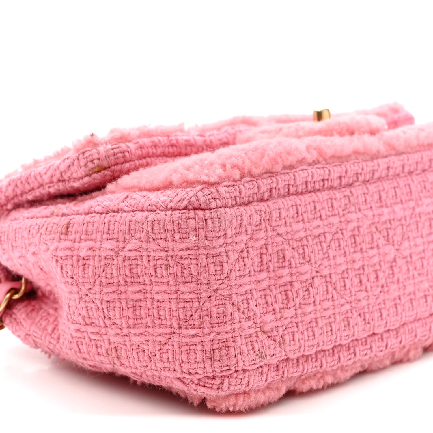 Chanel Shearling Tweed Quilted Medium Flap Bag Light Pink 9 of 13