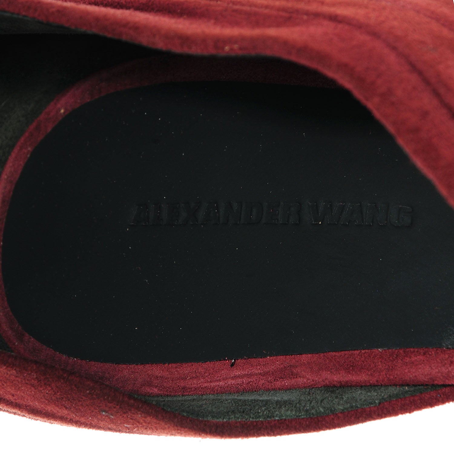 Alexander Wang Suede Goatskin Maja Peep Toe Booties 38 Raisin 6 of 7