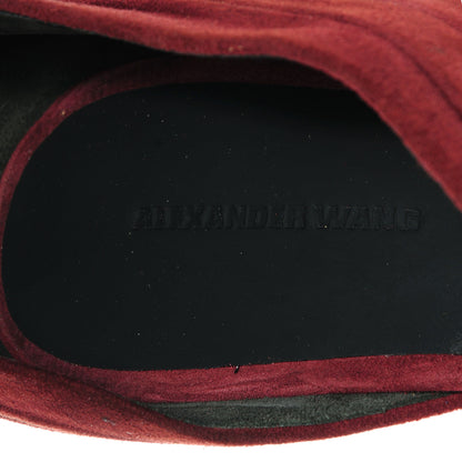 Alexander Wang Suede Goatskin Maja Peep Toe Booties 38 Raisin 6 of 7