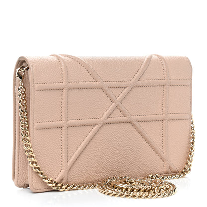 Christian Dior Grained Calfskin Diorama Wallet on Chain Pouch Nude 3 of 9