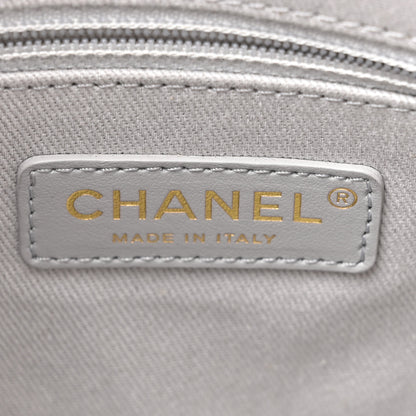 Chanel Grained Calfskin Stitched Small Drawstring Bag Grey 6 of 12