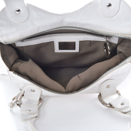 Fendi Laminated Calfskin Small Devil Trapezio Tote White 5 of 16