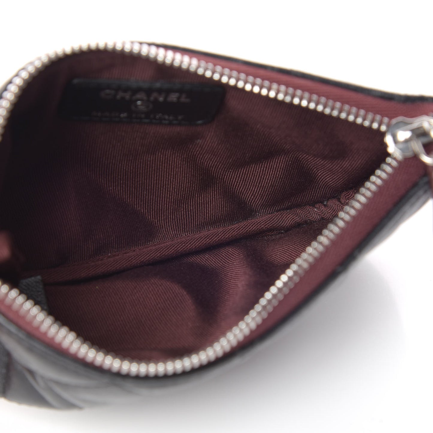 Lambskin Quilted Small Cosmetic Case Black