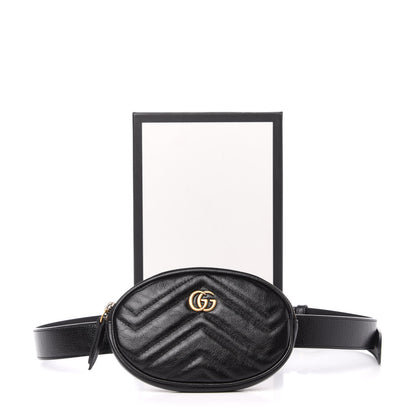 Gucci Calfskin Matelasse GG Marmont 2.0 Multi Belt Bag 95 38 Black 11 of 11