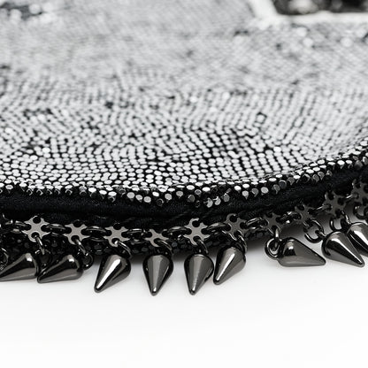 Saint Laurent Satin Mesh Studded Mini Heart Bag Dark Rutenio 8 of 9