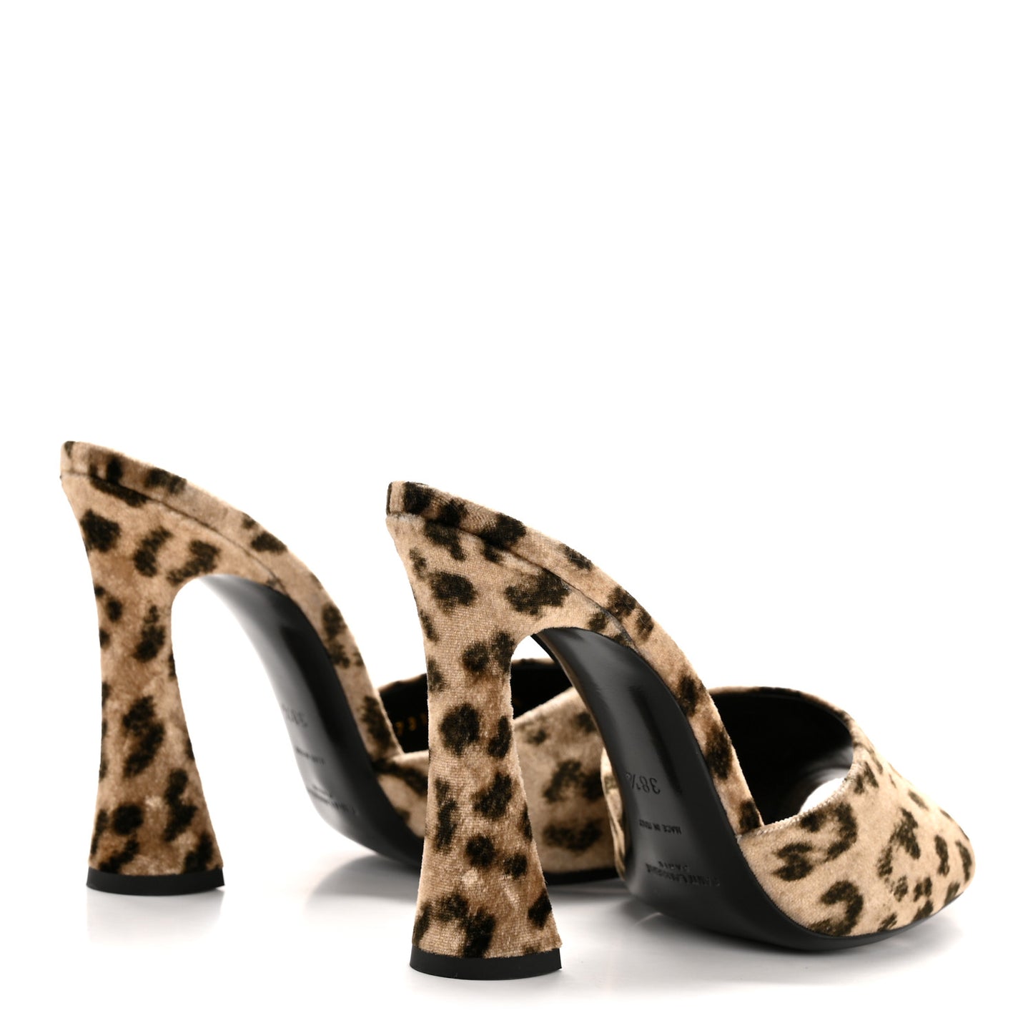Velvet Leopard Print Gippy 105 Sandals 38.5 Manto Naturale